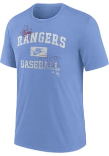 Nike Texas Rangers Light Blue Cooperstown Arch Threads Short Sleeve Fashion T Shirt