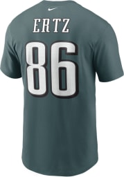 Zach Ertz Philadelphia Eagles Midnight Green Name Number Short Sleeve Player T Shirt