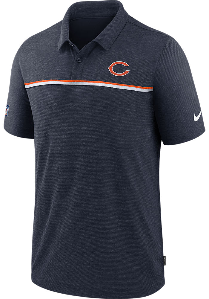 Nike Chicago Bears Mens Navy Blue Sideline Short Sleeve Polo