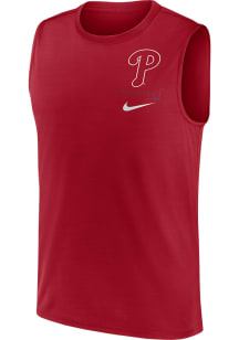 Nike Philadelphia Phillies Mens Red Large Muscle Logo Short Sleeve Tank Top