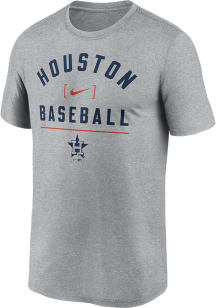 Nike Houston Astros Grey Arch Baseball Stack Short Sleeve T Shirt