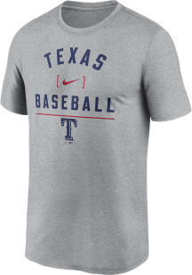 Nike Texas Rangers Grey Arch Baseball Stack Short Sleeve T Shirt