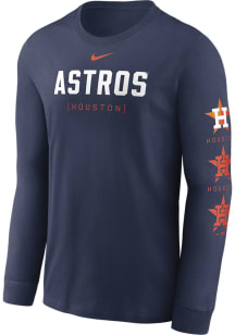 Nike Houston Astros Navy Blue Sleeve Repeater Long Sleeve T Shirt