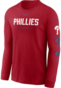 Nike Philadelphia Phillies Red Sleeve Repeater Long Sleeve T Shirt
