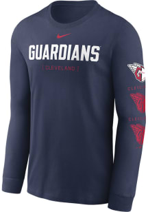 Nike Cleveland Guardians Navy Blue Sleeve Repeater Long Sleeve T Shirt