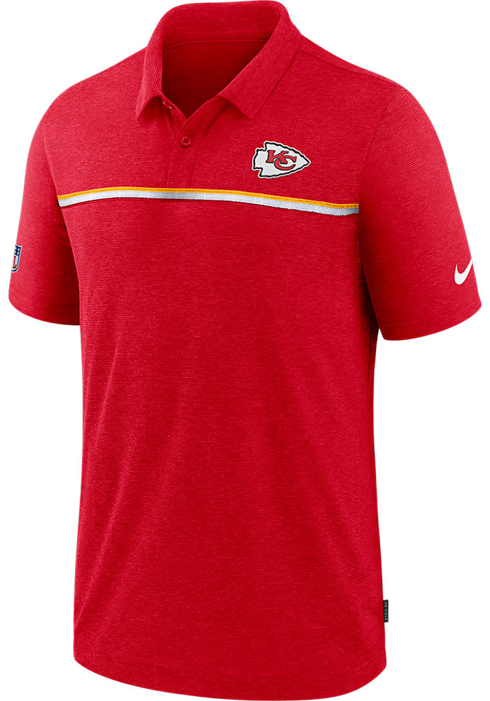 Nike Kansas City Chiefs Mens Red Sideline Short Sleeve Polo