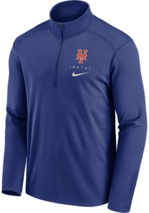 Nike New York Mets Mens Blue Franchise Logo Pacer Long Sleeve 1/4 Zip Pullover