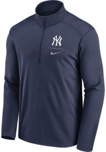 Nike New York Yankees Mens Navy Blue Franchise Logo Pacer Long Sleeve 1/4 Zip Pullover