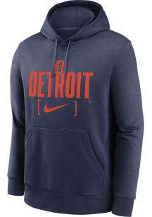 Nike Detroit Tigers Mens Navy Blue Club Stack Long Sleeve Hoodie