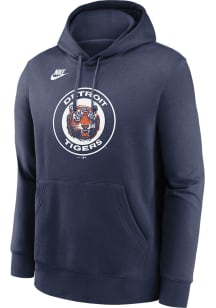 Nike Detroit Tigers Mens Navy Blue Cooperstown Team Logo Long Sleeve Hoodie