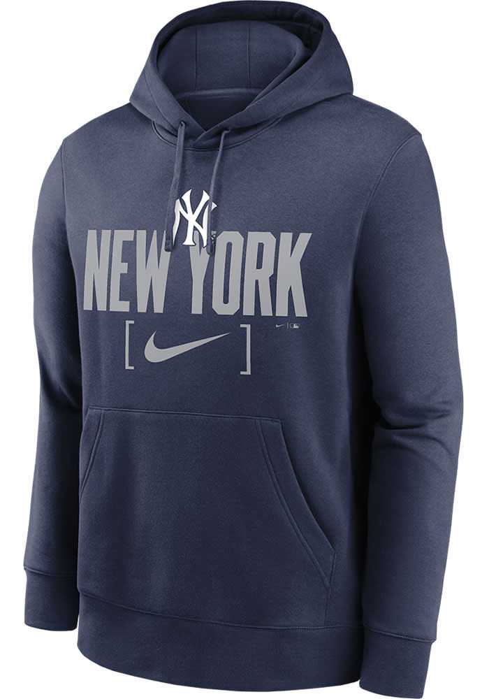 Nike Yankees フード付きスウェットシャツ Nike New York Yankees Mens NAVY Club Stack Hoodie - 173202727