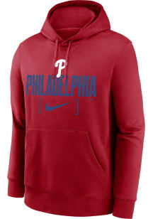 Nike Philadelphia Phillies Mens Red Club Stack Long Sleeve Hoodie