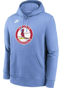 Nike St Louis Cardinals Mens Light Blue Cooperstown Team Logo Long Sleeve Hoodie