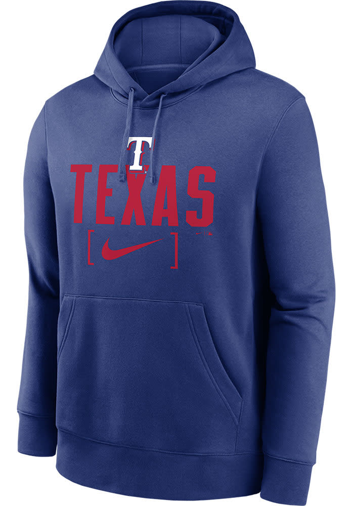 Nike Texas Rangers Mens ROYAL Club Stack Hoodie - 173202736