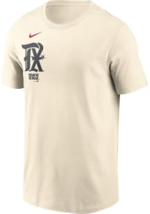 Nike Texas Rangers Tan City Connect Script Short Sleeve T Shirt