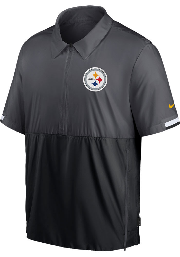 Nike Steelers Coach Grey Pullover Jackets - Grey