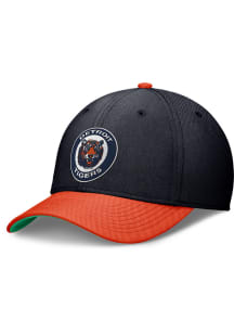 Nike Detroit Tigers Mens Navy Blue Cooperstown Dri-Fit Rise 2T Swooshflex Flex Hat