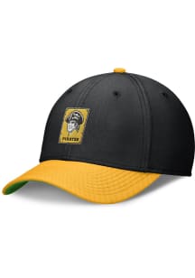Nike Pittsburgh Pirates Mens Black Cooperstown Dri-Fit Rise 2T Swooshflex Flex Hat