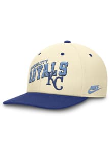 Nike Kansas City Royals Ivory Cooperstown Swoop Wordmark 2T Square Bill Mens Snapback Hat