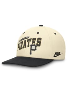 Nike Pittsburgh Pirates Black Cooperstown Swoop Wordmark 2T Square Bill Mens Snapback Hat