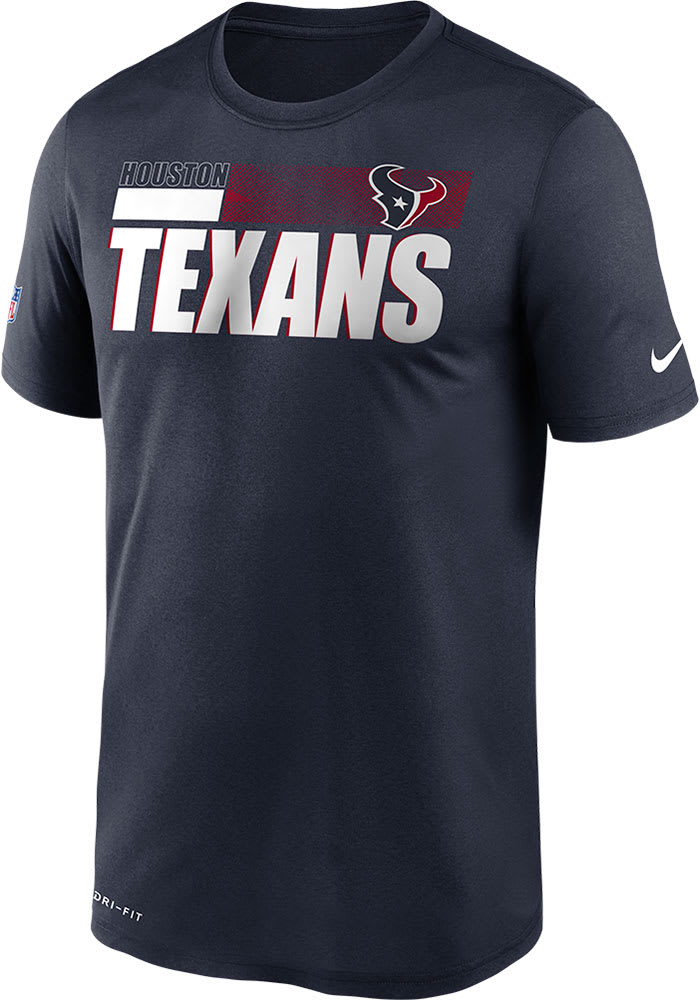Nike Houston Texans Navy Blue Team Name Legend Short Sleeve T Shirt