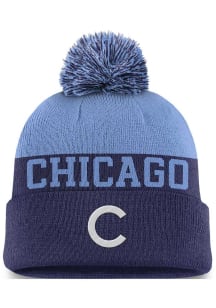 Nike Chicago Cubs Blue Cooperstown Rewind 2T Cuff Pom Mens Knit Hat