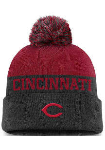 Nike Cincinnati Reds Black Cooperstown Rewind 2T Cuff Pom Mens Knit Hat