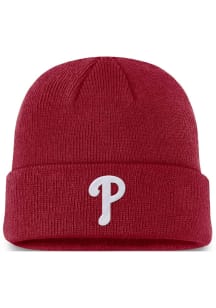 Nike Philadelphia Phillies Red Evergreen Logo Cuff Mens Knit Hat