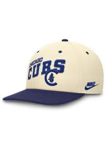 Nike Chicago Cubs Ivory Cooperstown Swoop Wordmark 2T Square Bill Mens Snapback Hat