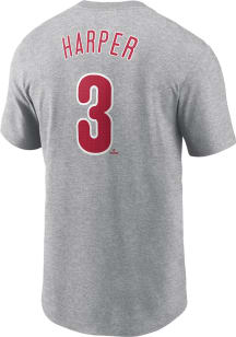 Bryce Harper Philadelphia Phillies Grey Alt FUSE Short Sleeve Player T Shirt