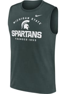 Mens Michigan State Spartans Green Nike Dri-Fit Legend Short Sleeve Tank Top
