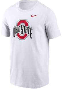 Ohio State Buckeyes White Nike Primary Logo Short Sleeve T Shirt