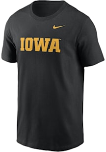 Nike Iowa Hawkeyes Black Wordmark Design Short Sleeve T Shirt