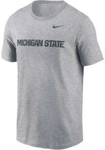 Michigan State Spartans Grey Nike Wordmark Short Sleeve T Shirt