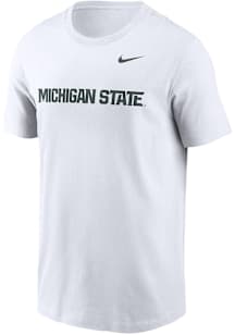 Michigan State Spartans White Nike Wordmark Short Sleeve T Shirt