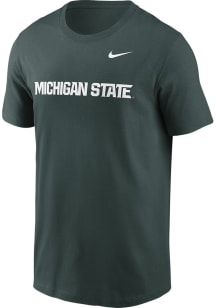 Nike Michigan State Spartans Green Wordmark Short Sleeve T Shirt