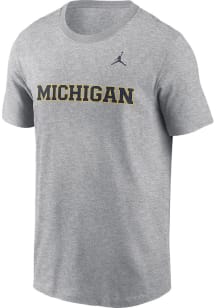 Michigan Wolverines Grey Nike Wordmark Short Sleeve T Shirt