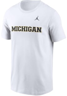 Michigan Wolverines White Nike Wordmark Short Sleeve T Shirt