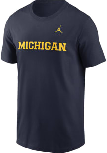 Nike Michigan Wolverines Navy Blue Wordmark Short Sleeve T Shirt