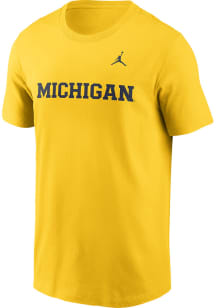 Nike Michigan Wolverines Gold Wordmark Short Sleeve T Shirt