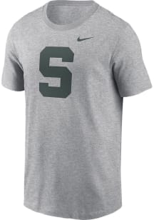 Michigan State Spartans Grey Nike Alt Logo Short Sleeve T Shirt