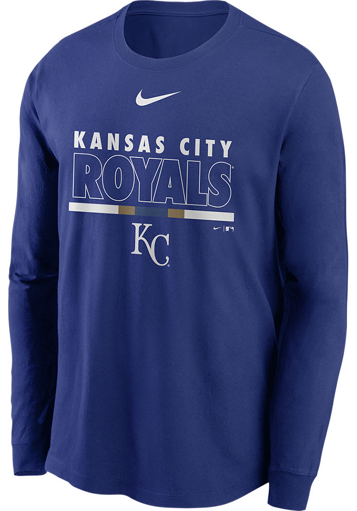 Nike Kansas City Royals Blue Color Bar Long Sleeve T Shirt