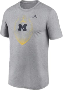 Nike Michigan Wolverines Grey Dri-Fit Legend Short Sleeve T Shirt