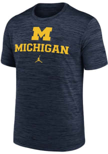 Michigan Wolverines Blue Nike Velocity Short Sleeve T Shirt