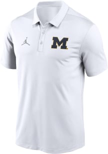 Mens Michigan Wolverines White Nike Franchise Short Sleeve Polo Shirt