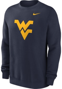 Nike West Virginia Mountaineers Mens Navy Blue Primary Logo Long Sleeve Crew Sweatshirt