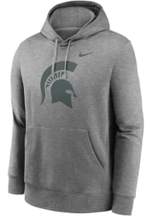 Nike Michigan State Spartans Mens Grey Club Fleece Long Sleeve Hoodie