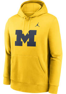 Mens Michigan Wolverines Gold Nike Club Fleece Hooded Sweatshirt