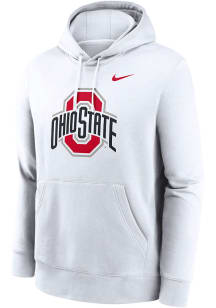 Mens Ohio State Buckeyes White Nike Club Fleece Hooded Sweatshirt
