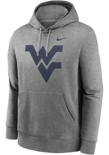 Nike West Virginia Mountaineers Mens Grey Club Fleece Long Sleeve Hoodie